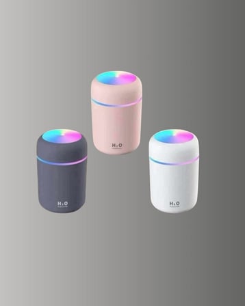LED Işıklı Sessiz Masaüstü Nemlendirici – 3 Buhar Modu