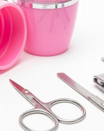 Tırnak Bakım Manikür Pedikür Seti 4 Parça Pembe Şık Kapsül Kutulu
