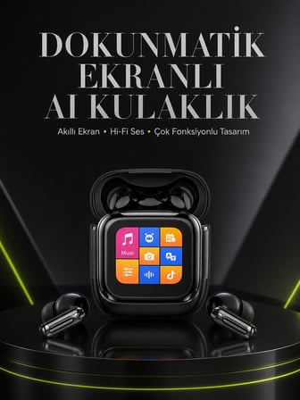 Yeni Nesil Dokunmatik Ekranlı AI Kablosuz Kulaklık