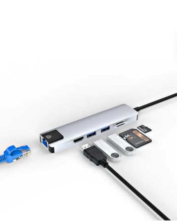 8 Port Type C Hub USB HDMI RJ45 SD TF Kart Okuyucu Çoklayıcı