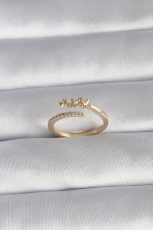 Pirinç Gold Renk Zirkon Taş Detay Kalp Model Kadın Yüzük 5886