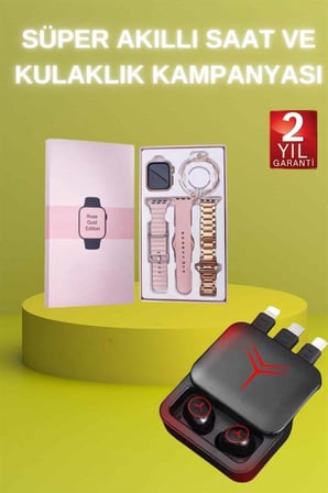 Powerbank Özellikli Bluetooth Kulaklık ve Nabız Ölçer Akıllı Saat Bileklik He