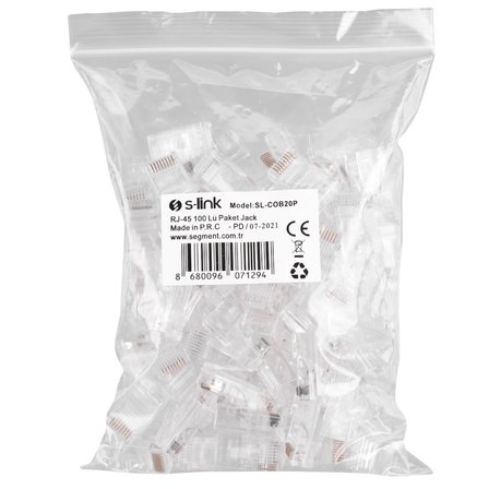 S-LINK SL-COB20P RJ45 Yeni Nesil JAC UTP (100lü PAKET)(1923)