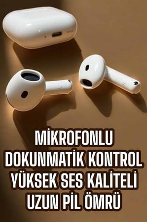 4.Nesil Kaliteli TWS Android ve İOS Uyumlu Mikrofonlu Kulaklık