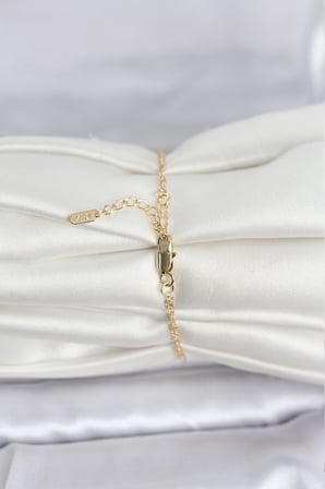 CM 14K Gold Renk Ezme Burgu Zincir Model Kadın Bileklik 5886