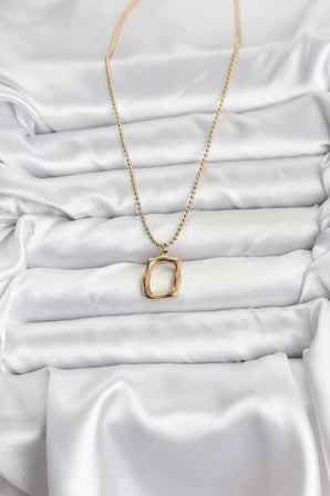 316L Çelik Zincir Gold Renk Model Kadın Kolye 5886
