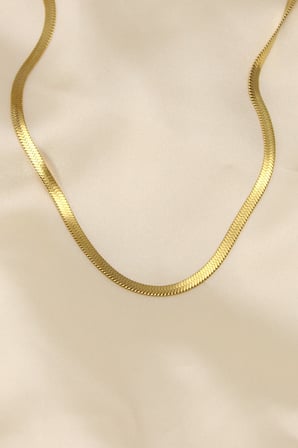 316L Çelik Altın Renk 45 cm İtalyan Zincir Model Kadın Kolye 5886