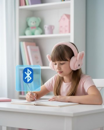 Şarjlı Tavşan Tasarımlı Kablosuz Bluetooth Kulaklık Stereo Ses ve Hafıza Kart