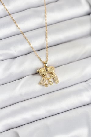316L Çelik Zincir Gold Renk Erkek Kız Model Kadın Kolye 5886