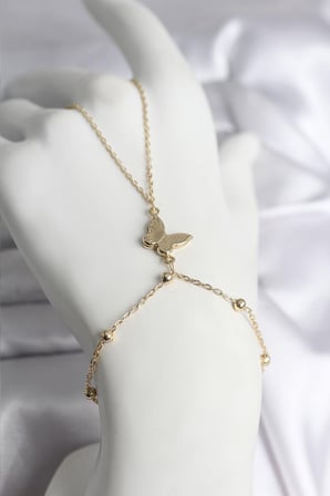 316L Çelik Gold Renk Kelebek Model Kadın Şahmeran 5886