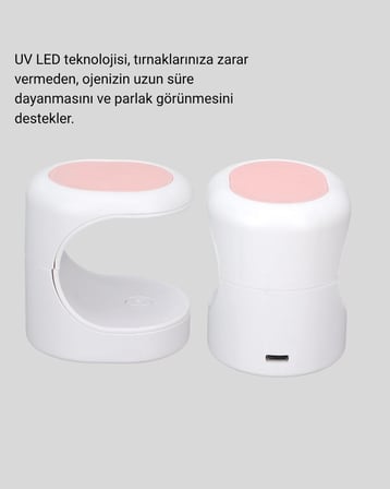 LED Mini Oje Kurutucu Taşınabilir Hızlı Kuruma Cihazı 3 LED Işıklı