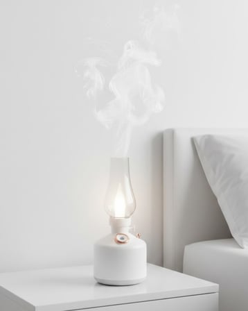 Retro Gaz Lambası Tasarımlı USB Şarjlı Aroma Difüzörü 280 ml Nano Mist Nemle