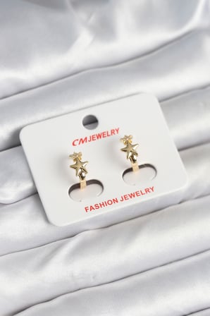 Pirinç Gold Renk Yıldız Kadın Küpe 5886