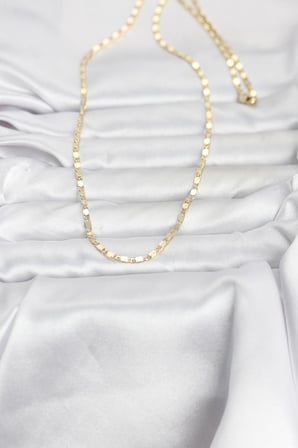 CM 14K Gold Renk Ezme Zincir 60 cm Kadın Kolye 5886