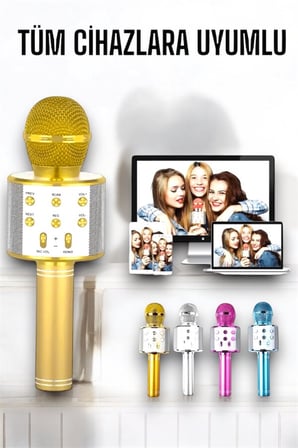 Taşınabilir Bluetooth Karaoke Mikrofon: Hafıza Kart Girişli Etkileyici Performan