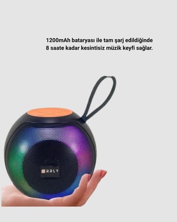 Taşınabilir Bluetooth Hoparlör – RGB Işıklı Güçlü Bas ve 8 Saat Pil Ömr?