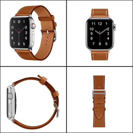 Ally Apple Watch 7-8 41mm 6-5-4 40mm Single Coil Deri Kayış Kordon 3-2-1 38mm-(577