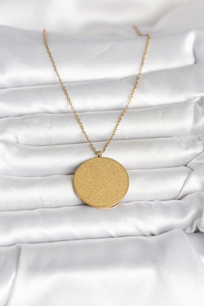 316L Çelik Gold Renk Ayetel Kürsi ve Allah Yazılı Kolye 5886