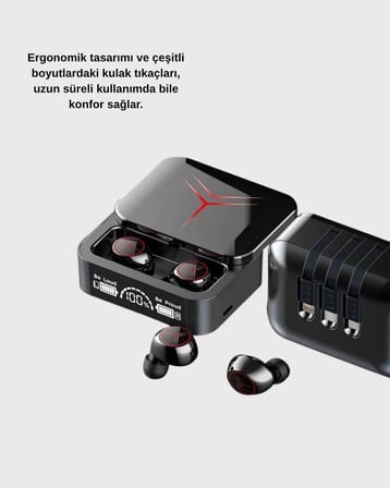 Powerbank Özellikli Bluetooth Kablosuz Kulaklık – Dokunmatik Kontrol Uzun Pil Ö