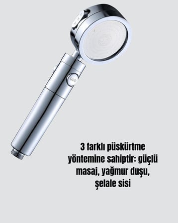 Masaj ve Yağmur Modlu Su Tasarruflu Duş Başlığı