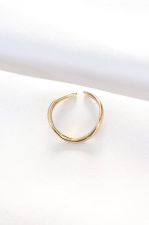 Yassı Gold Renk Ayarlanabilir Yüzük 5886