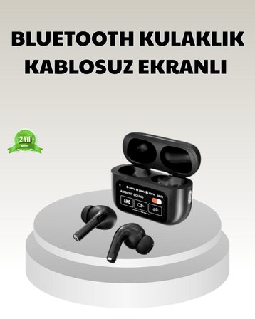 Bluetooth 5.3 ANC Kablosuz Kulaklık – Dokunmatik Kontrol Dijital Ekran ve Uzun Pi