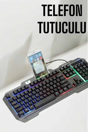Oyuncu Klavyesi Q Klavye RGB Işıklı Mouse Hediyeli