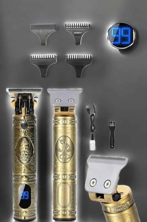 Tıraş Makinesi Şarjlı Profesyonel Saç Kesme Makinesi Gold Çizik Tıraş