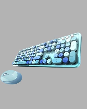 Kablosuz Retro Klavye ve Mouse Seti – 104 Tuşlu Sessiz Yazım