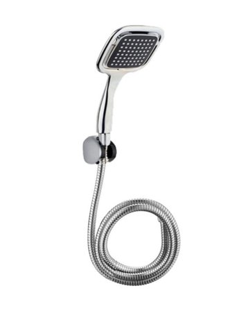 Çok Fonksiyonlu Siyah El Duşu Seti Spiral Hortum ve Duş Askısı Banyo Duş Başl