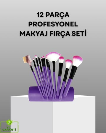 Ultra Yumuşak 12’li Makyaj Fırça Seti – Dökülme Yapmaz Dalin Şampuan ile T