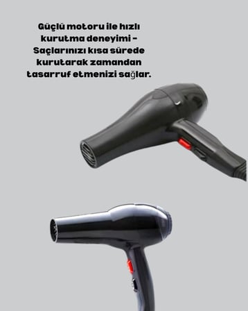 2200W Güçlü Motorlu Ergonomik Fön Makinesi