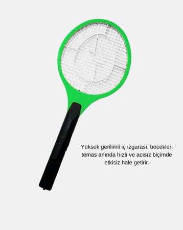Taşınabilir Elektronik Sineklik – Üç Katmanlı Güvenli Izgara ve Kimyasız Ko