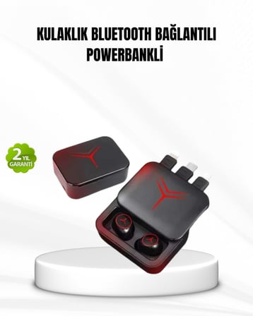 Bluetooth Powerbank Kulaklık – Kablosuz Uzun Pil Ömrü Dokunmatik ve Yüksek Ses