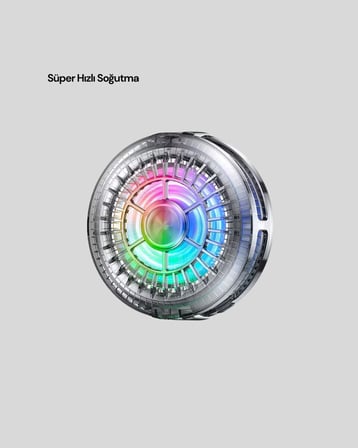 Gaming Telefon Soğutucu RGB Fan Sessiz Çalışma Tüm Modeller Uyumlu