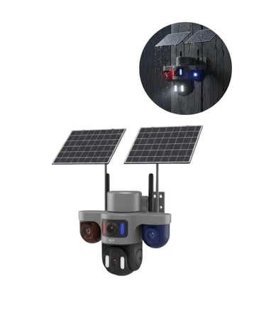 Güneş Enerjili Arıcı Kamerası 4G SIM Kartlı 9MP 3 Lens Yayla Güvenlik Kameras
