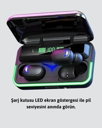 E10 Powerbank Şarjlı Bluetooth 5.1 Kulaklık Spor ve Oyun İçin