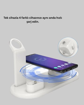 Qi Destekli Tüm Cihazlarla Uyumlu Kablosuz Şarj Ünitesi
