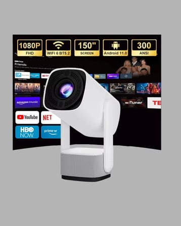 HD 720p Projeksiyon Cihazı – Geniş Ekran 10.000 Saat Ampul Ömrü Ev Sineması D