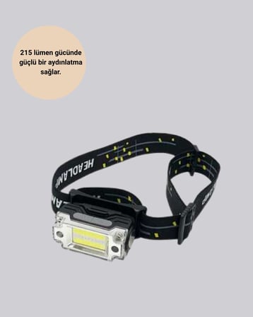 USB Şarjlı Mini LED KAFA Feneri 50m Odak 150m Geniş Aydınlatm