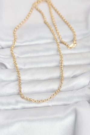 CM 14K Gold Renk Halka Zincir Model 60 cm Kadın Kolye 5886