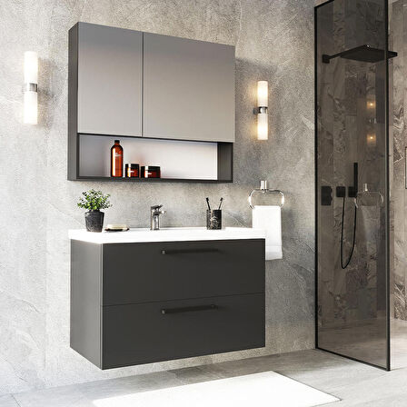 Teta Home Batum 80 Cm Mdf Banyo Dolabı Seti