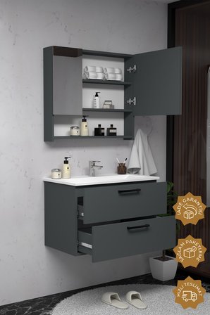 Teta Home Batum 65 Cm Mdf Banyo Dolabı Seti
