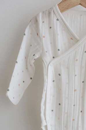 Müslin Kruvaze Body  | Green Dots