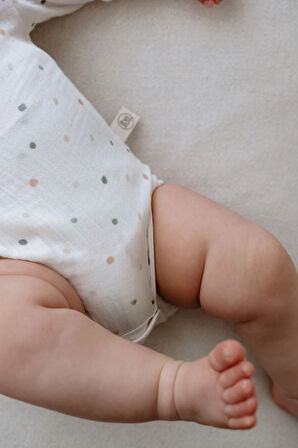 Müslin Kruvaze Body  | Green Dots