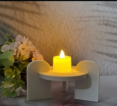 Beton Tealight Mum Sehpası