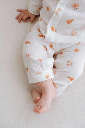 Müslin Bebek Tulumu  | Peachy Flowers