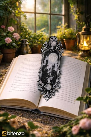 Baykuş ve Şato Temalı Kitap Ayracı
