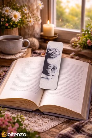 Kedi Figürlü Kitap Ayracı