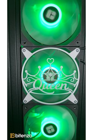 Kraliçe Tacı "Queen" Yazılı 120x120 mm PC Fan Kapağı - Masaüstü Aksesuarı